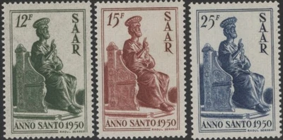 Saar 1950 Holy Year set of 3, mint VLMM - Image 1 of 2