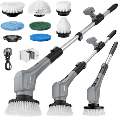 Electric Spin Scrubber, Cordless Cleaning Brush, Shower Scrubber with 7 Replacea
