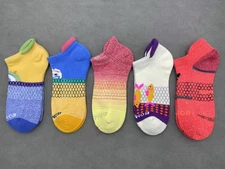 5 pairs BOMBAS Women's Solid Performance Ankle socks Size Medium 5 Colors