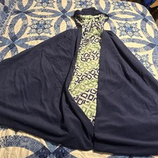 Hooded Reversible Cape Blue Multi Colored Large To XL