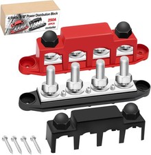 250A Bus Bar 12V Marine 3/8" Power Distribution Block Automotive Busbar Terminal