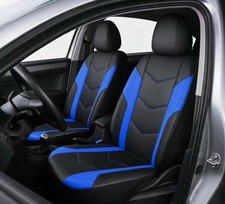 Universal Fit Leather Two-front Seat Covers Waterproof Faux Black Red Black Universal Fit Leather Two-front Seat Covers Waterproof Faux Black Red Black
