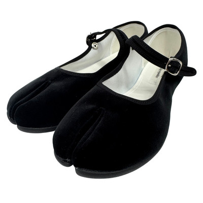 Marugo coppelia lily noir Tabi Flat Shoes Black Japan