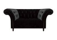 Schwarzes Chesterfield Luxus Sofa Wohnzimmer Zweisitzer Designer MöBel