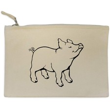Borsa pochette/custodia accessori in tela 'Contenented Pig' (CL00052201)