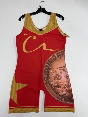 Nike California USA Women s XXL Wrestling Singlet  Red/Gold