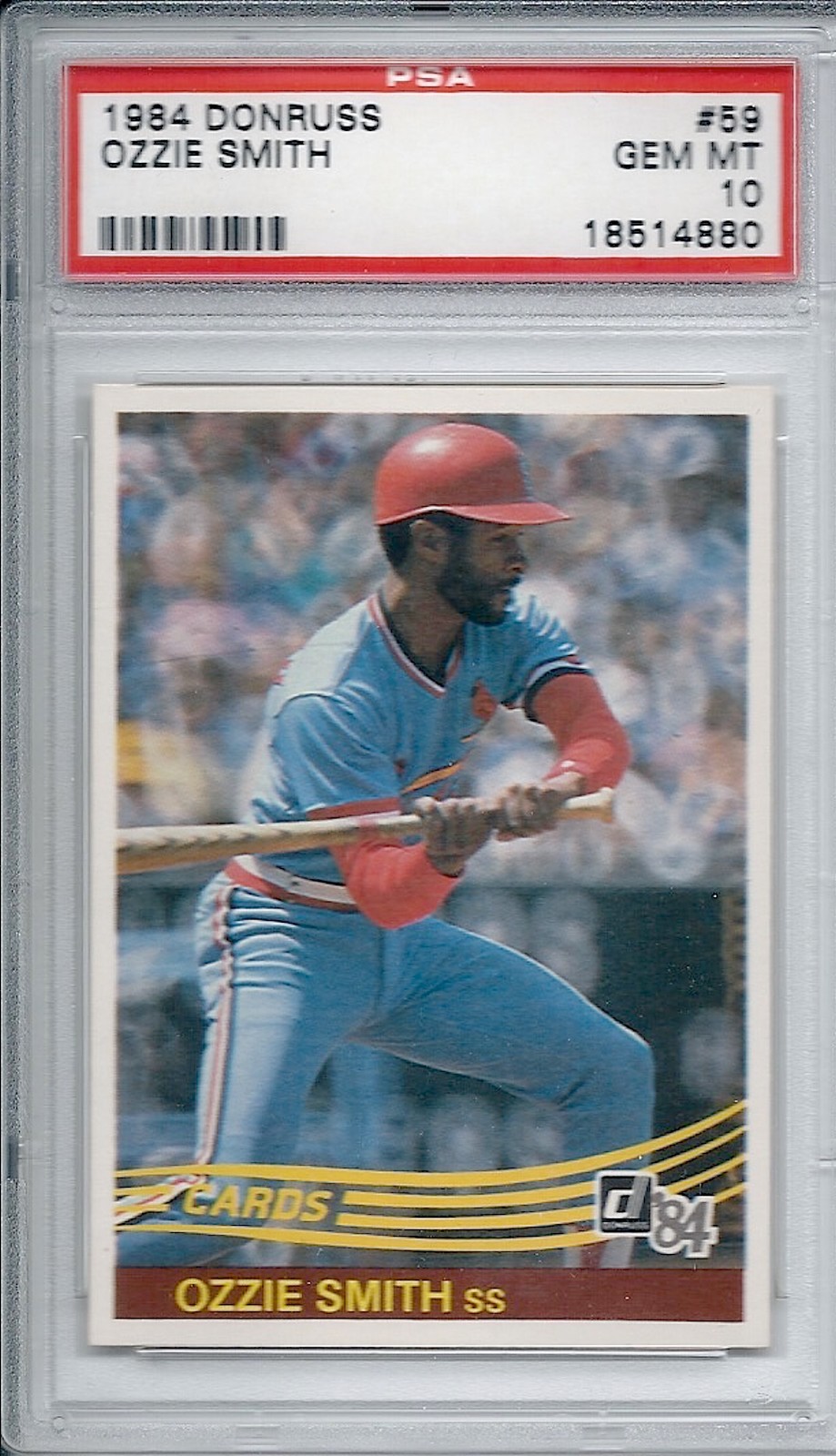 HOF Ozzie Smith St Louis Cardinals 1984 Donruss #59 PSA 10 GEM MT