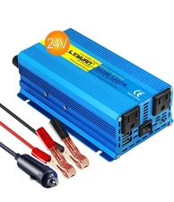 500 Watts 1200 (Peak) Pure Sine Wave Car Power Inverter 24V DC to 110V/120V AC C