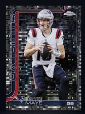 Base refractora pulsar cromada Topps NFL 2025 - DRAKE MAYE (tarjeta digital Topps NFL