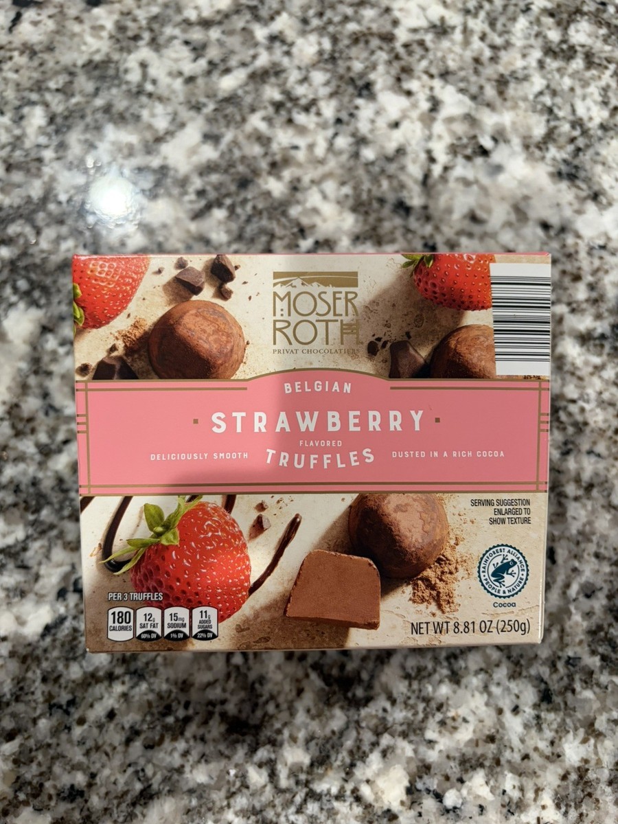 Moser Roth Belgian STRAWBERRY Flavored TRUFFLES Dusted In Rich