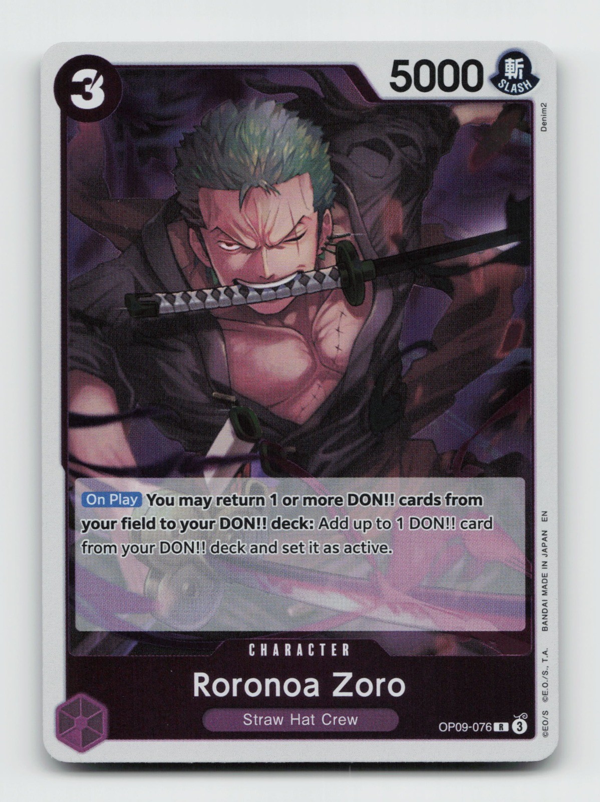 Roronoa Zoro (076) R Emperors in the New World OP09-076 NMFoil