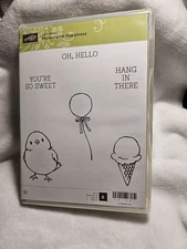 Stampin' Up! "Oh Hello " 6 Rubber Stamps Set 