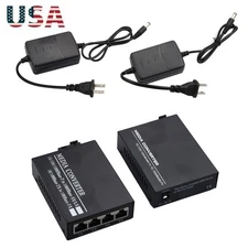 10/100/1000Mbps Single Mode 1&4 RJ45 Ethernet to Fiber Optic Media Converter n