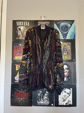 Rare-COOGI-3D Knit Zip Up Cardigan Vtg 80's 90's Sweater with Pockets Australia