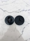 FRONT HOOD MERCEDES BENZ MATTE BLACK EMBLEM FLAT LAUREL WREATH BADGE 57MM AMG