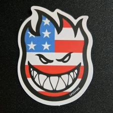 Spitfire American flag head skateboard wheels matte vinyl sticker 2"