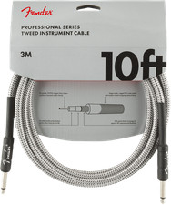 Fender  10' Professional Series White Tweed Instrument Cable 0990820063 - 10 f