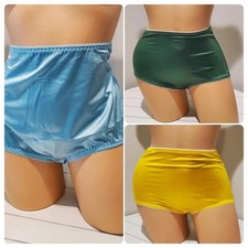 Vanity Fair 40301 Full Coverage Brief Panty Shiny Nylon Blue Green Yellow Orange
