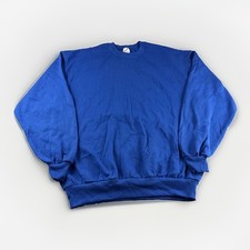 Vintage Jerzees Sweater Adult XL Blue Blank Made in USA Sweatshirt Crewneck 90s