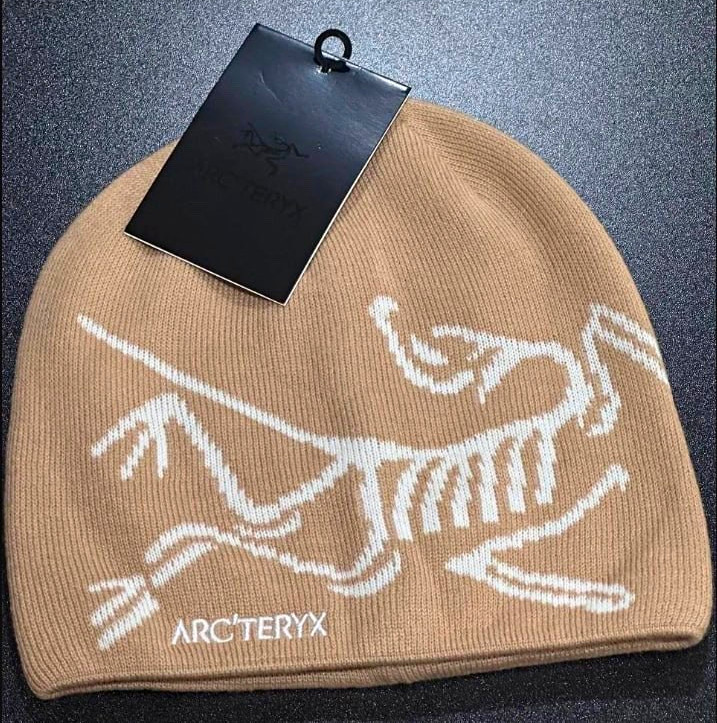 Arc'teryx Bird Head Toque Beige Orca Merino Wool Knit Beanie Ski Winter Hat