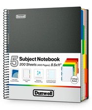 5-Subject Notebook, College Ruled, Colorful Movable Pocket Dividers with Tabs...
