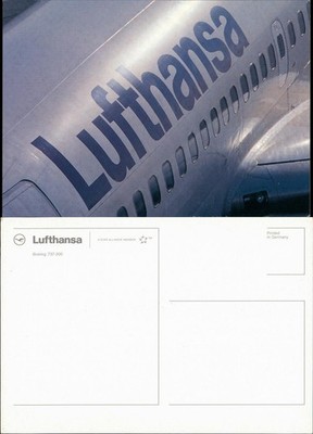 Postcard Lufthansa Boeing 737-300 aviation aircraft 1993