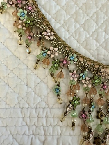Michal Negrin Latz Halskette Kristalle Viktorianisch Shabby Chic Magnetverschluss - LESEN - Bild 7 von 17