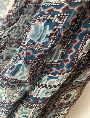 SCARF ATG All That Glitters San Francisco Blue Geometric Tile Print Rayon India