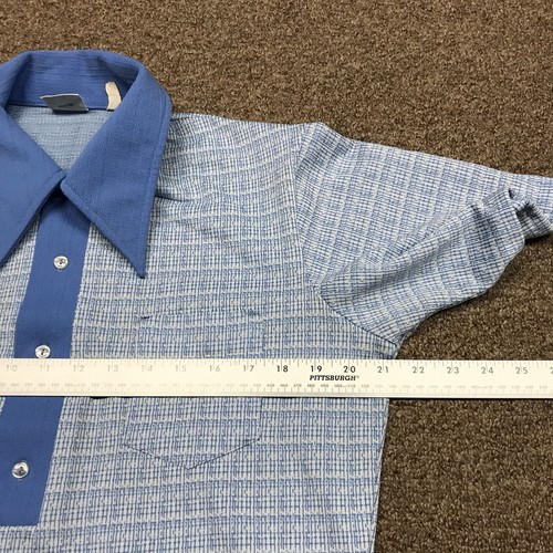 Vintage JC Penny Towncraft Popover Shirt Herren Large Cropped Rockabilly Disco - Bild 10 von 11
