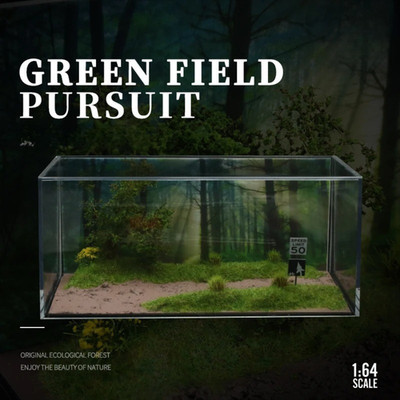 1:64 Wald Geländewagen Szene Diorama Simulation Pflanzen Parkplatz Display Modell