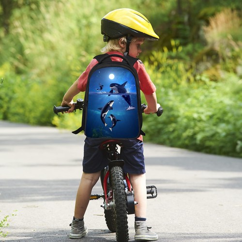 Zaino Balena Bambini Orche Killer Whale in Galaxy Moon Light Scuola Bookbag per... - Foto 6 di 7
