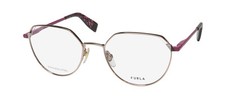 FURLA VFU502 EYEGLASS FRAME/GLASSES STAINLESS STEEL OVERSIZED LENSES WOMENS HIP