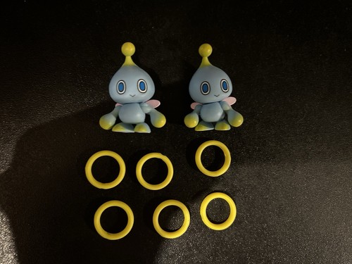 2020 Jakks Pacific Sonic The Hedgehog 2.5” Neutral Chao Figure Set of 2 W Rings - Picture 1 of 2