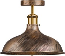 Vintage flush mount ceiling light fitting E27 metal shade kitchen hallway lamp