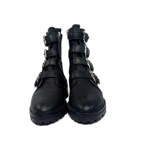Dolce Vita Womens Combat Buckle Boots Gaven Lug Black Leather Round Toe Size 8 - Picture 7 of 10
