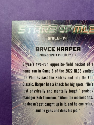 2024 Topps Series 1 - Stars of MLB Bryce Harper #SMLB-14 Philadelphia Phillies - Picture 7 of 10