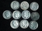 Ten 90 Percent Silver US Roosevelt Dimes