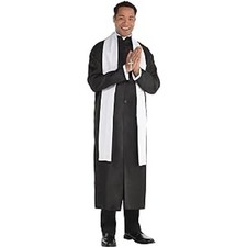 AMSCAN Men's Church Father Priest Halloween Costume NEW Size Standard