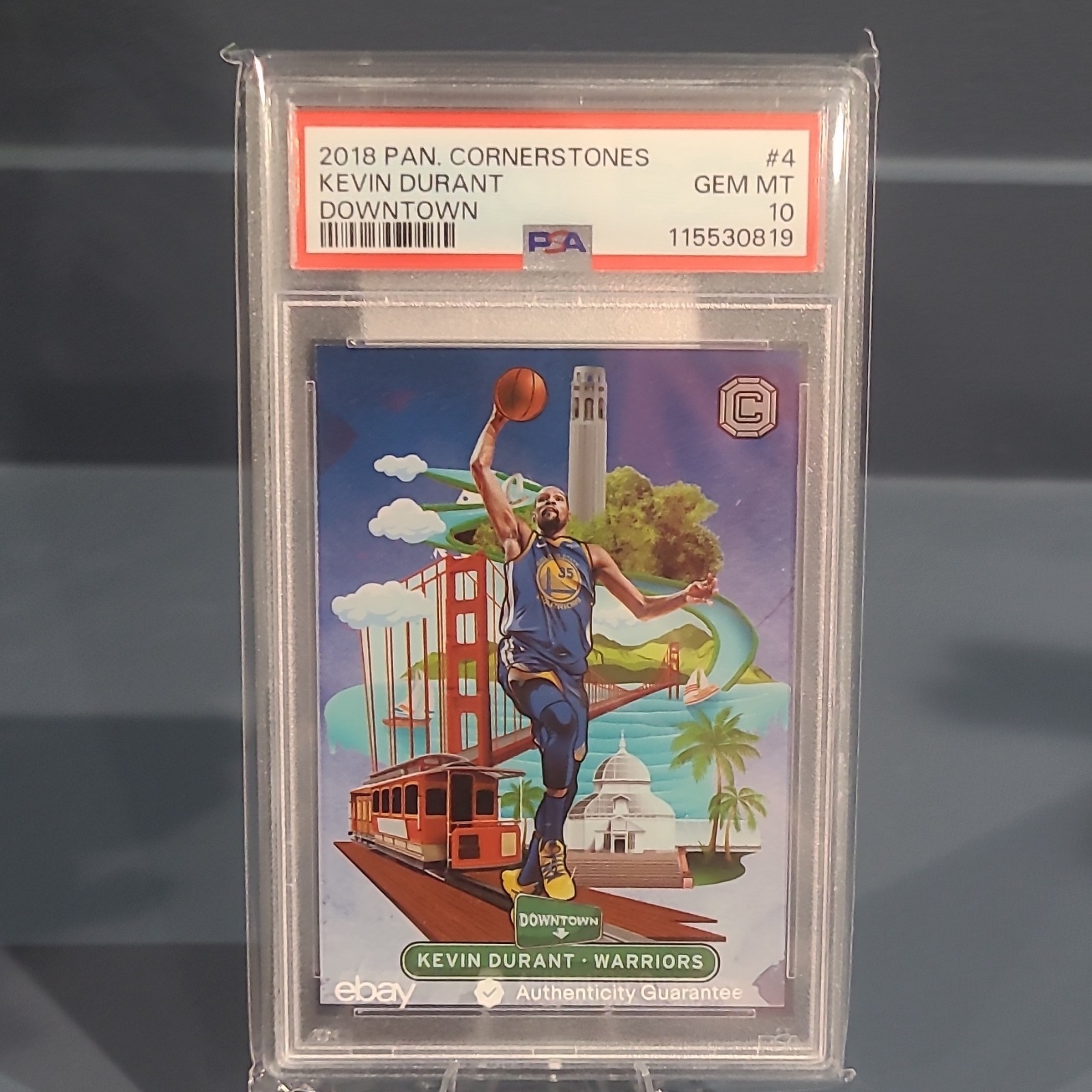 Panini 2018-19 Cornerstones Downtown Kevin Durant #4 Warriors PSA 10 POP37!