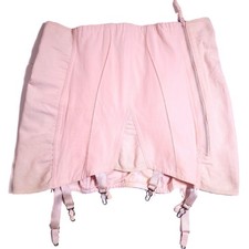 Vintage 1950s Youthline Pink Girdle Waist Cincher 6 Garters Boning Zip Size 36