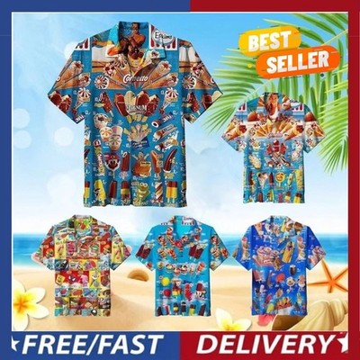 Ice Cream Shirts For Men 3D Printed Herren Hawaiihemd, Ice Cream Ugly Shirt