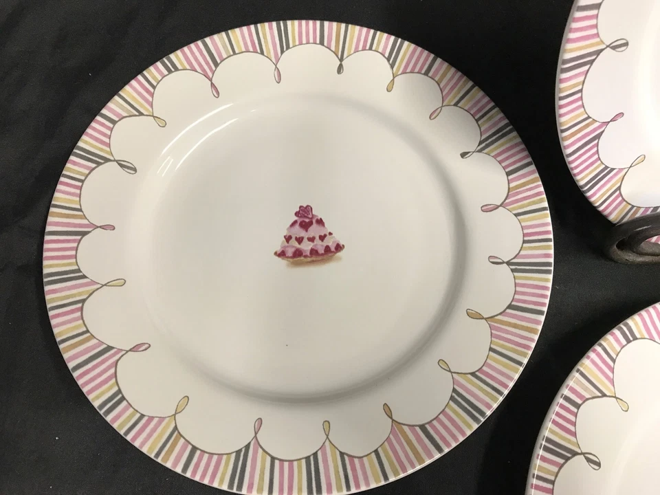 Juego de 4 ~ Platos de Postre Crabtree & Evelyn "ROSANNA" Sweet Shop ~ 8 1/4" Foto 3 de 4