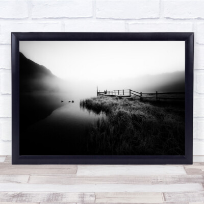 Engadin Schweiz See Berg Seebrücke Alpen Schweizer Wald Ente Wandbild Kunstdruck