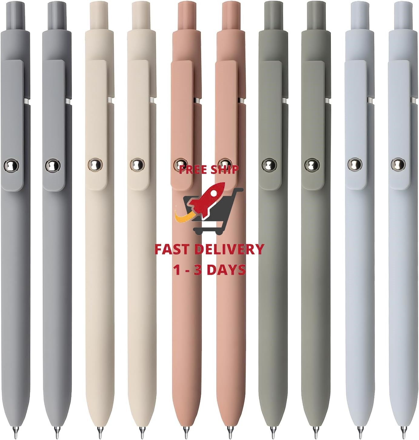 Bolígrafos de gel, 10 unidades, 0,5 mm, tinta negra, punta fina, escritura suave