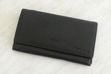 Ledergeldbeutel Portemonnaie - schwarz - Rindsleder weich
