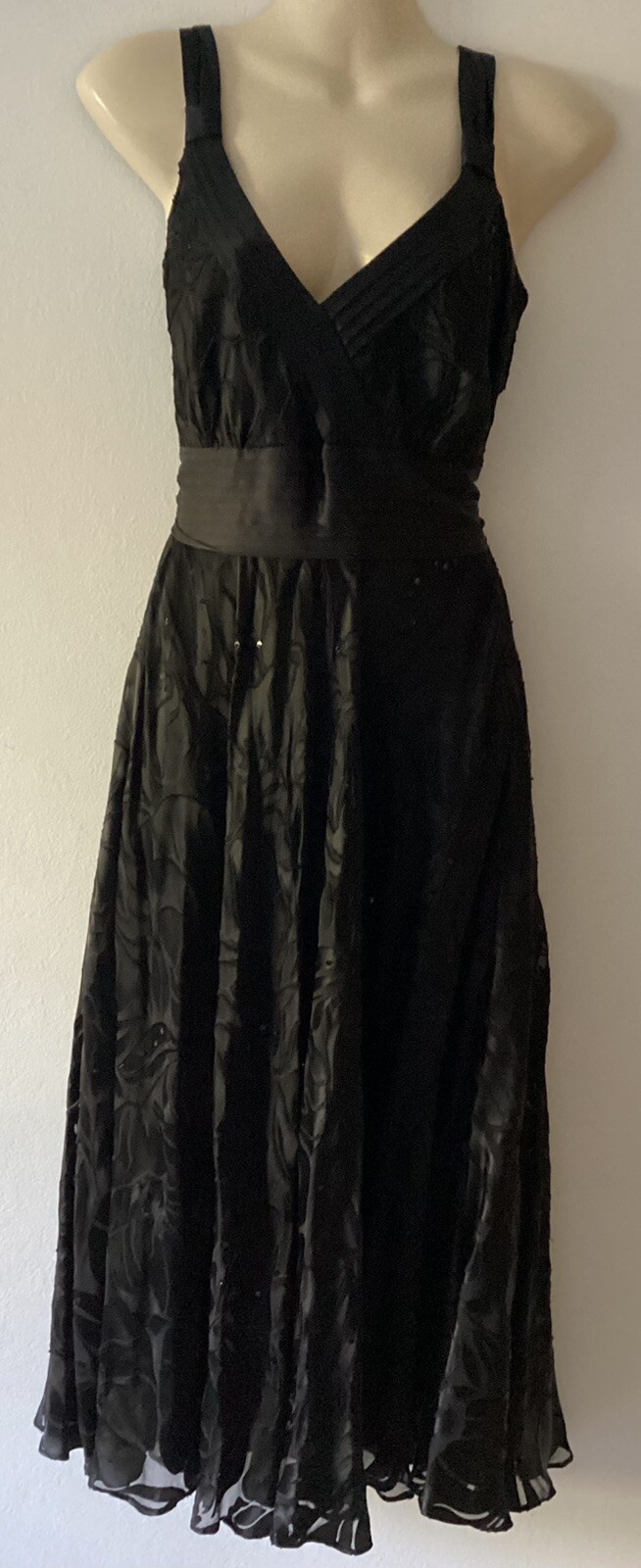 Monsoon Black Cocktail / Evening Dress Size 12 Silk Blend NWT eBay