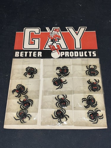 Vintage NOS Gay Products Store Display Scary Spiders Unsold Stock Charms - Picture 3 of 15