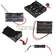 5PCS Plastic Battery Case Storage Box Holder with Wire Leads for 1/2/3/4 X AA
