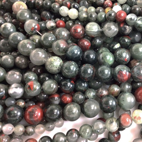 Natural African Bloodstone Gemstone Quartz Round Loose Bead 4 6 8mm 10 12mm 15" - Bild 6 von 17