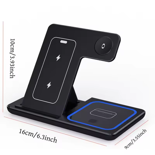 Chargeur sans fil 100W 3 en 1 pour iPhone, Samsung, Apple Watch et AirPods - Photo 4 sur 4